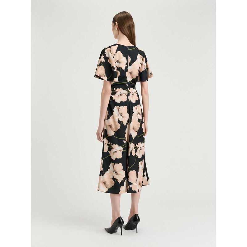 Veronika Maine Blush Poppy Satin Back Crepe Dress image number 1